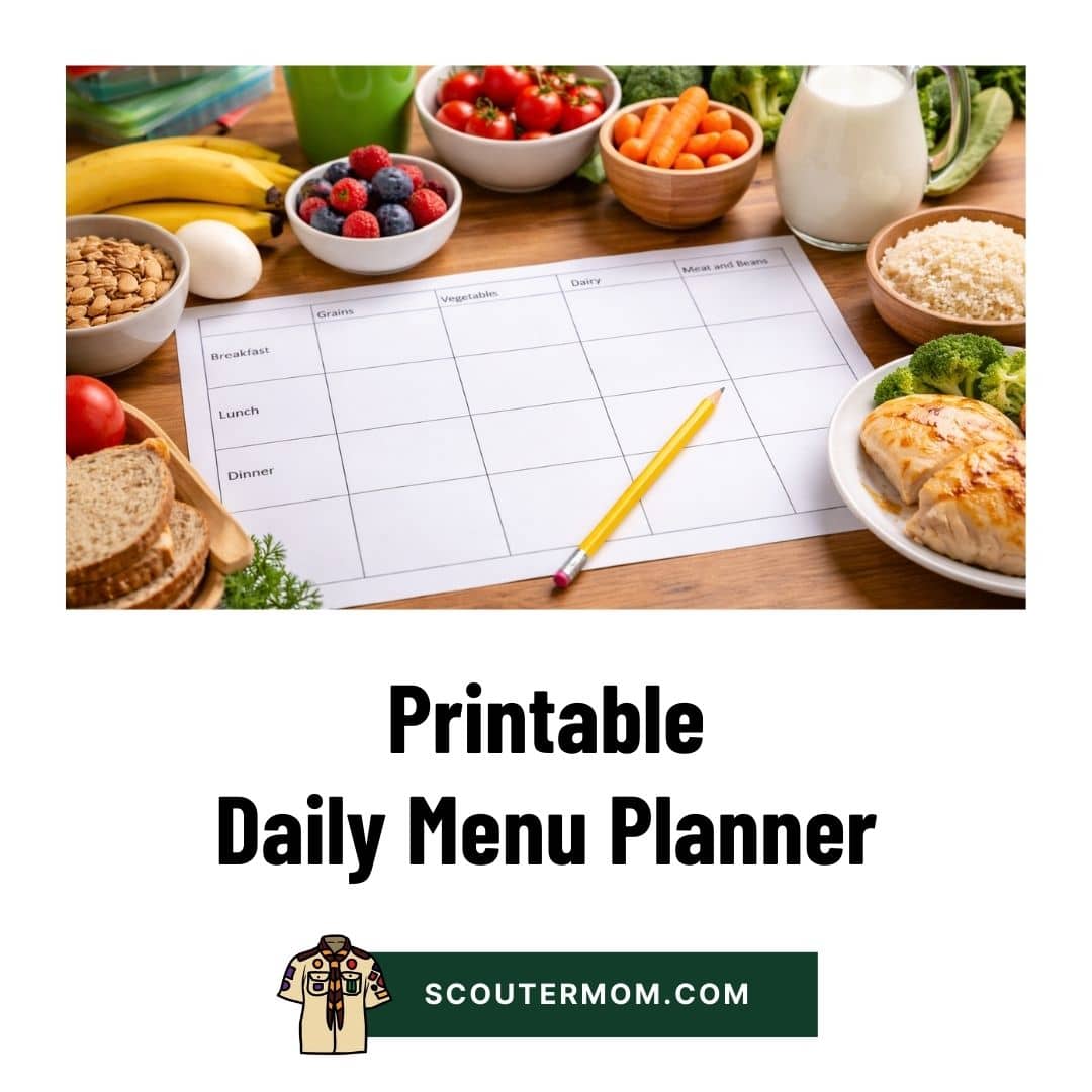 Printable Daily Menu Planner