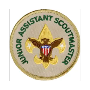 The Junior Assistant Scoutmaster patch to be worn on the Scouts BSA uniform.