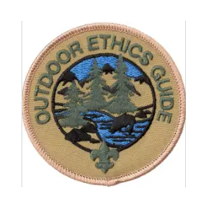 The Outdoor Ethics Guide patch for the Scouts BSA uniform