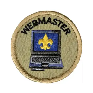 The Webmaster patch which is worn on the Scouts BSA uniform.