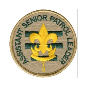 The Assistant Senior Patrol Leader emblem to be worn on the Scouts BSA uniform.